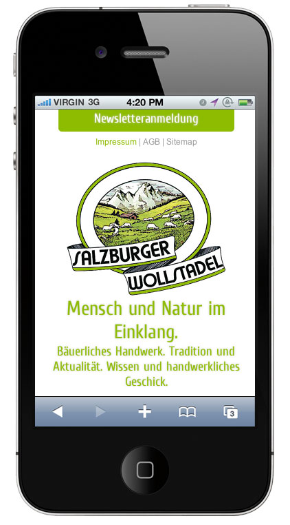 Salzburger Wollstadl iPhone Ansicht